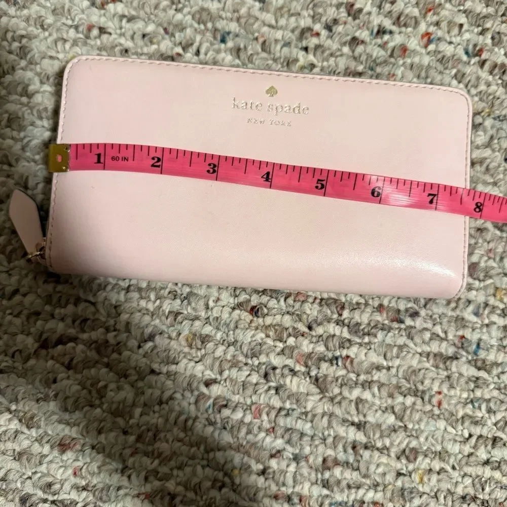 Kate Spade Large Continental Light Rose Pink Gold Leather Wallet